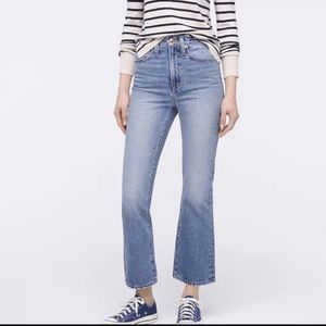 J. CREW POINT SUR DENIM 11" Kick Set Crop High Rise Straight Leg Jeans Size 28
